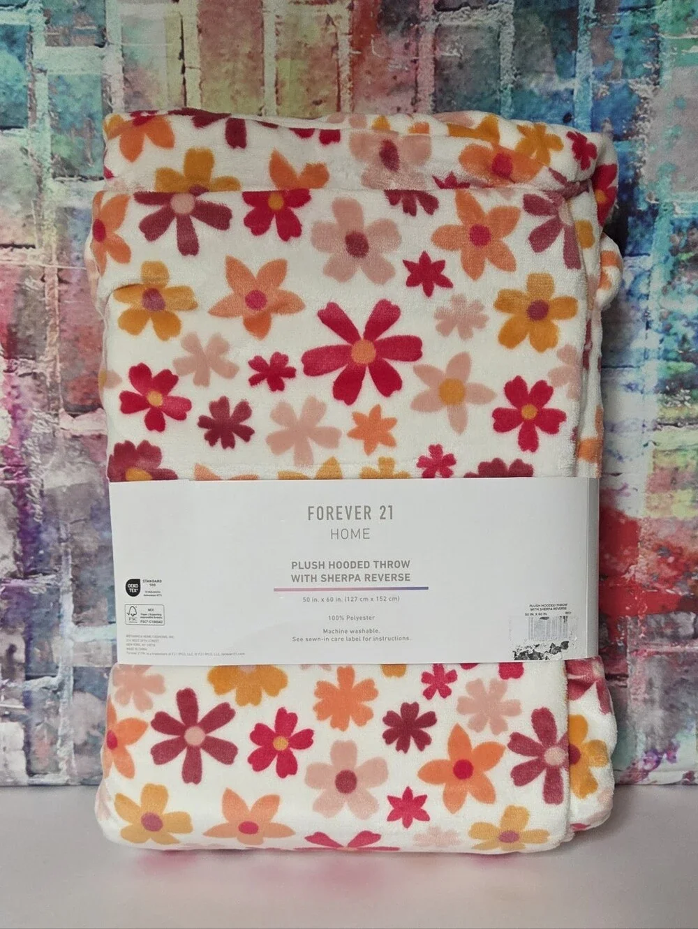 Forever 21 Floral Hooded Throw Blanket  NIP